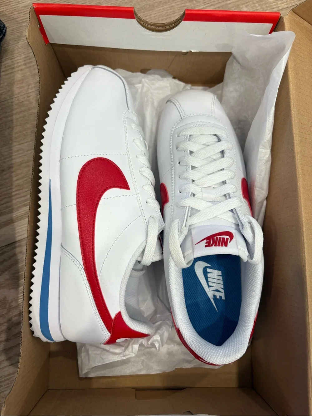 Nike Cortez White Leather Sneakers NIB W 7.5